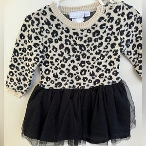 Elegant baby tutu dress EUC, black leopard